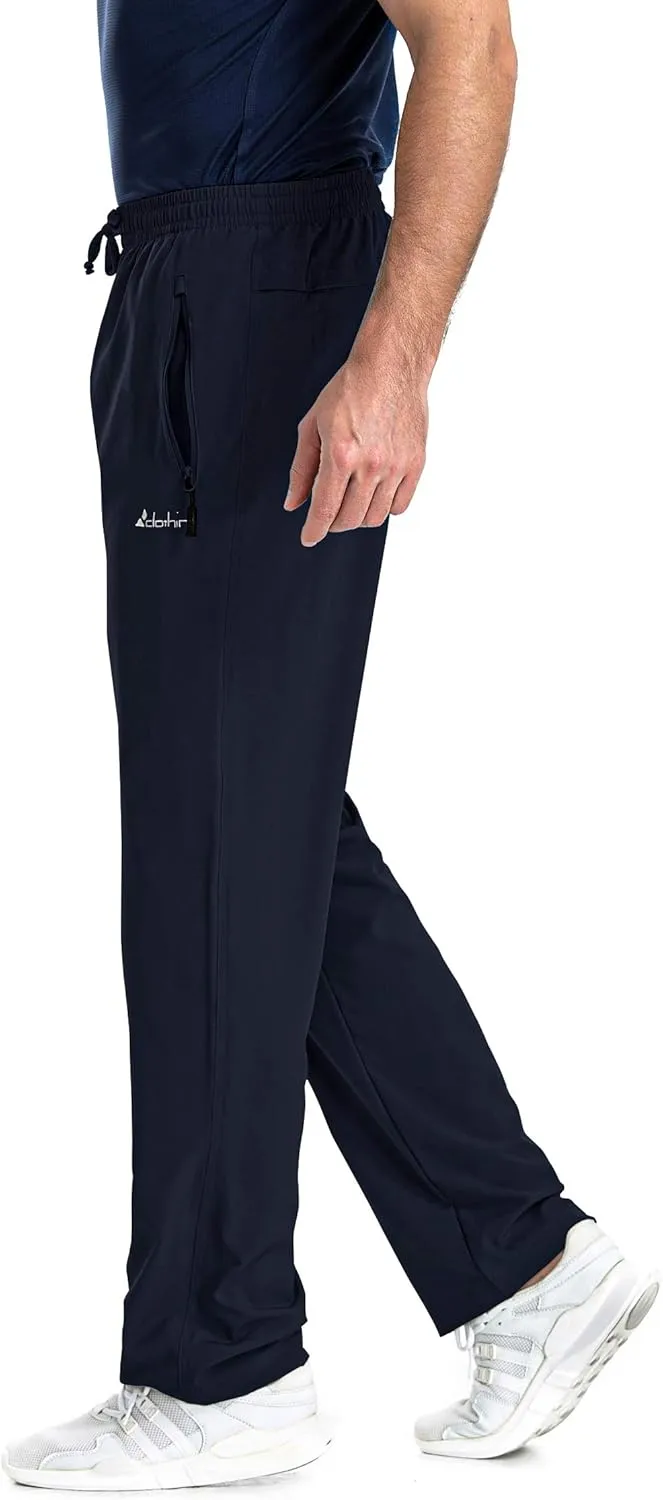 clothin Mens Workout Athletic Pants Elastic-Waist Drawstring Pants for Sport Exercise Travel,Quick-Dry,Stretchy