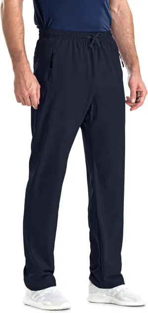 clothin Mens Workout Athletic Pants Elastic-Waist Drawstring Pants for Sport Exercise Travel,Quick-Dry,Stretchy