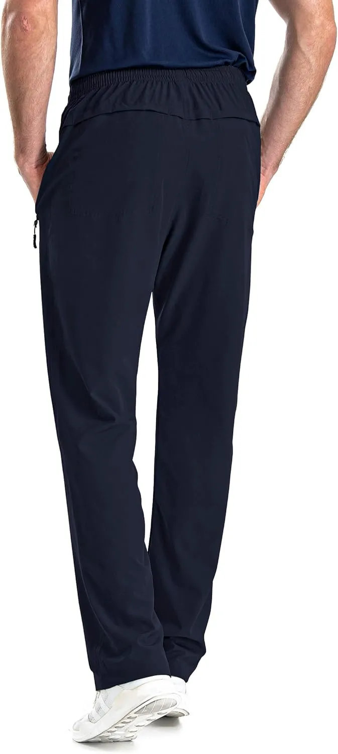 clothin Mens Workout Athletic Pants Elastic-Waist Drawstring Pants for Sport Exercise Travel,Quick-Dry,Stretchy