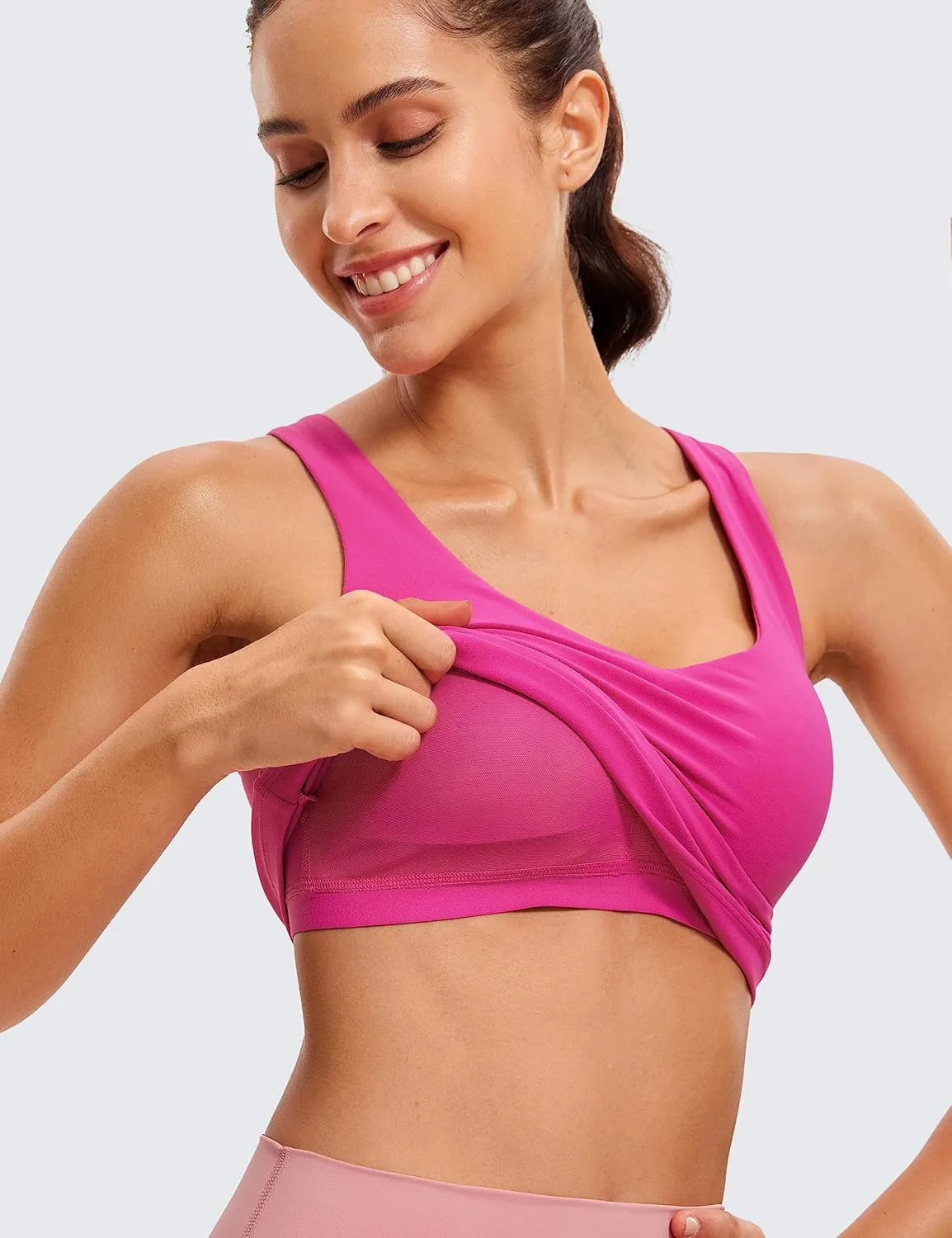 CRZ YOGA Butterluxe Womens V Neck Workout Tank Tops with Built in Bras - Sleeveless Padded Racerback Yoga Athletic Camisole