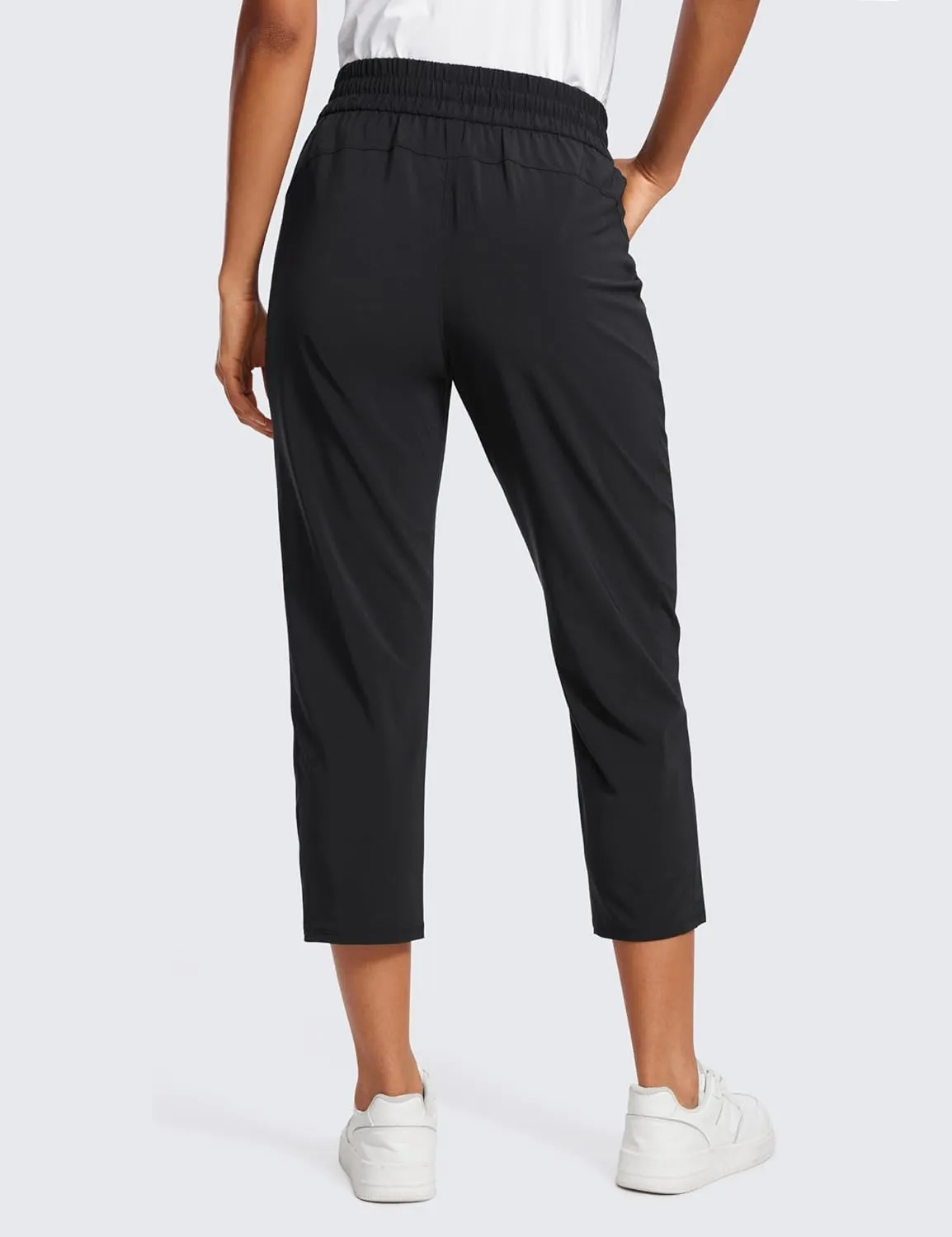 CRZ YOGA Lightweight Capri for Women 23" Cropped Casual Lounge Work Athletic Travel Pants with Pockets Quick Dry Summer