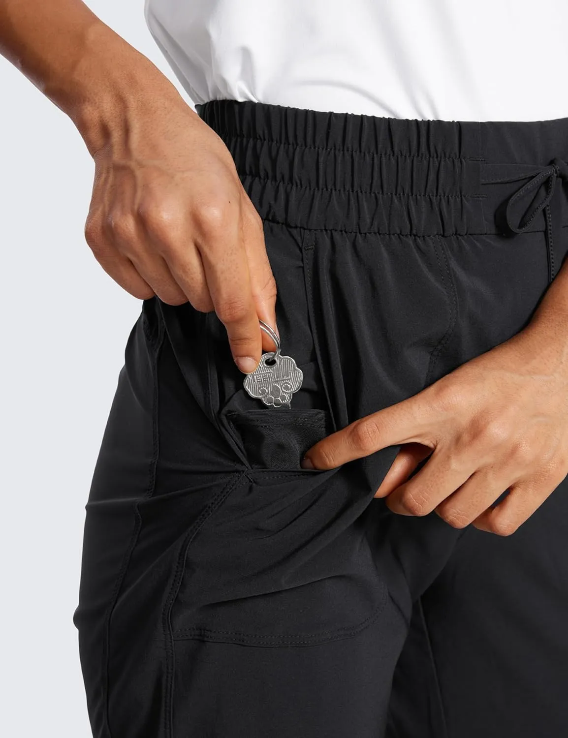 CRZ YOGA Lightweight Capri for Women 23" Cropped Casual Lounge Work Athletic Travel Pants with Pockets Quick Dry Summer