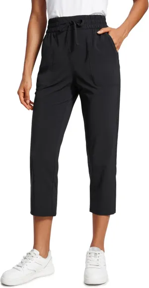 CRZ YOGA Lightweight Capri for Women 23" Cropped Casual Lounge Work Athletic Travel Pants with Pockets Quick Dry Summer