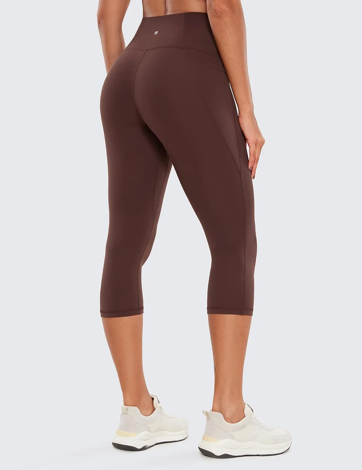 CRZ YOGA Womens Butterluxe Workout Capri Leggings with Pockets 19 Inches - High Waisted Crop Gym Yoga Pants Buttery Soft