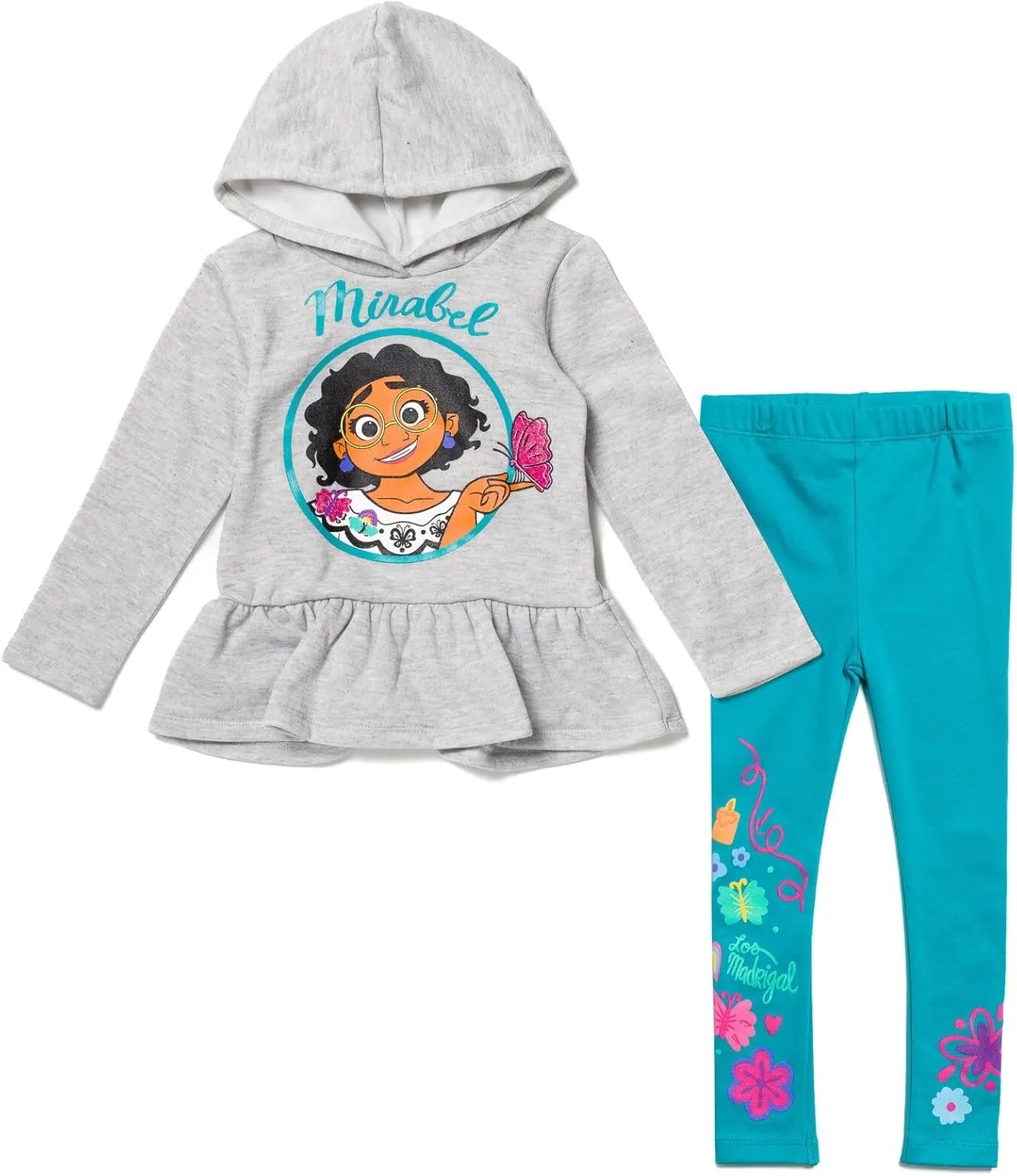 Disney Encanto Mirabel Girls Fashion Pullover Fleece Hoodie Legging Toddler to Big Kid