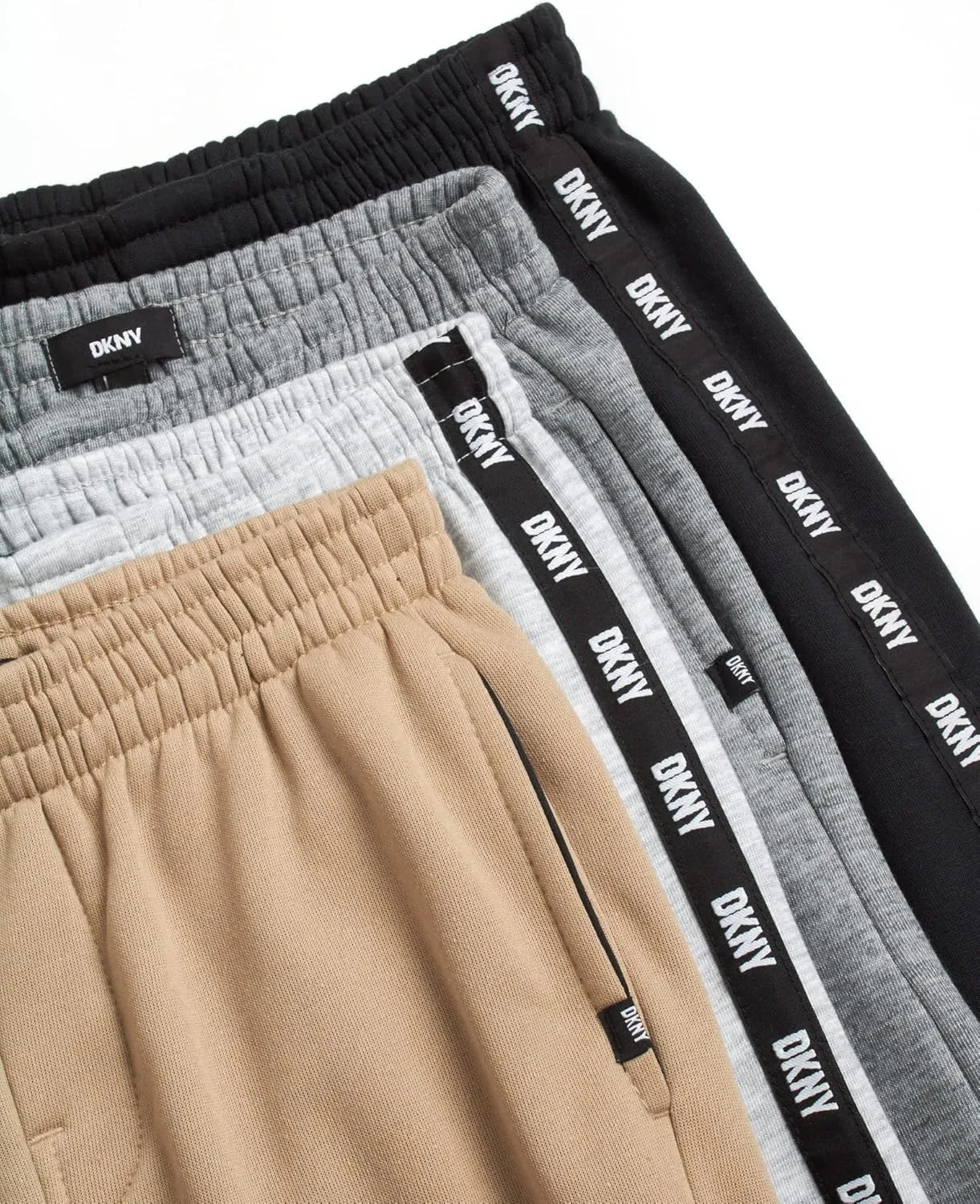 DKNY Boys' Active Sweatpants - 4 Pack Performance Fleece Joggers, Athletic Workout and Track Pants for Boys (Sizes: 8-12)