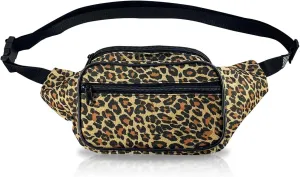 Fanny Pack, Animal Design, Leopard Print Waist Bag, For Women Men Kids (Leopard Brown)