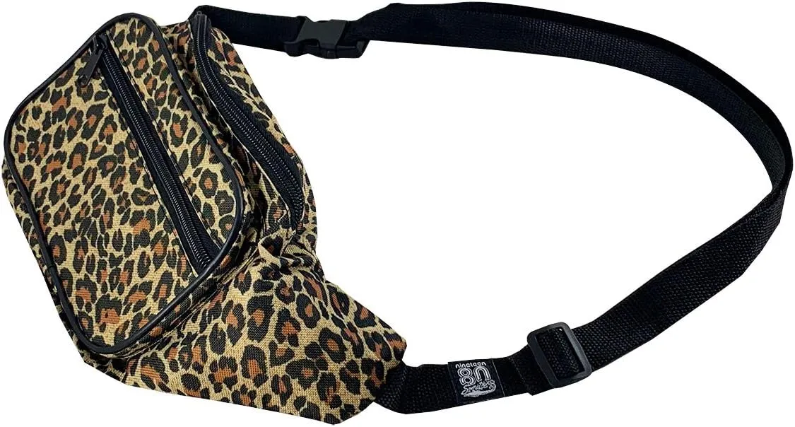 Fanny Pack, Animal Design, Leopard Print Waist Bag, For Women Men Kids (Leopard Brown)