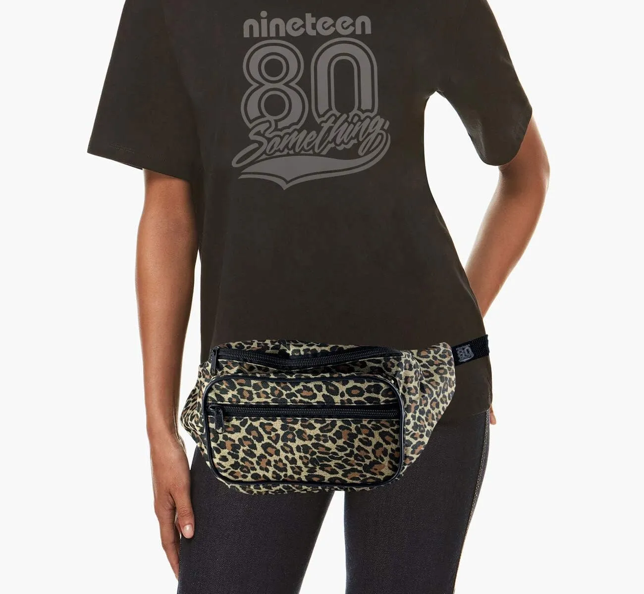 Fanny Pack, Animal Design, Leopard Print Waist Bag, For Women Men Kids (Leopard Brown)