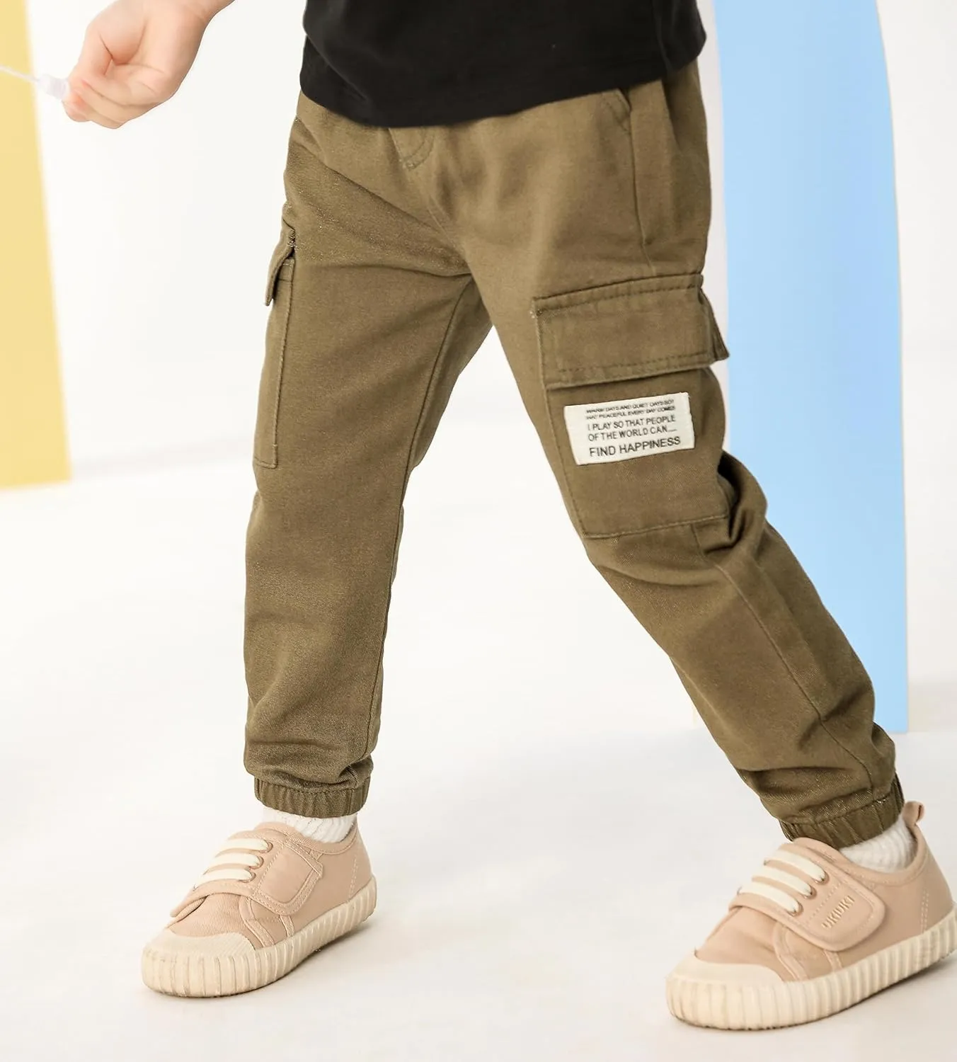 Feidoog Toddler Baby Boys 2/3 Pack Sweatpants Solid Cotton Elastic Waist Trousers Active Jogger Pants