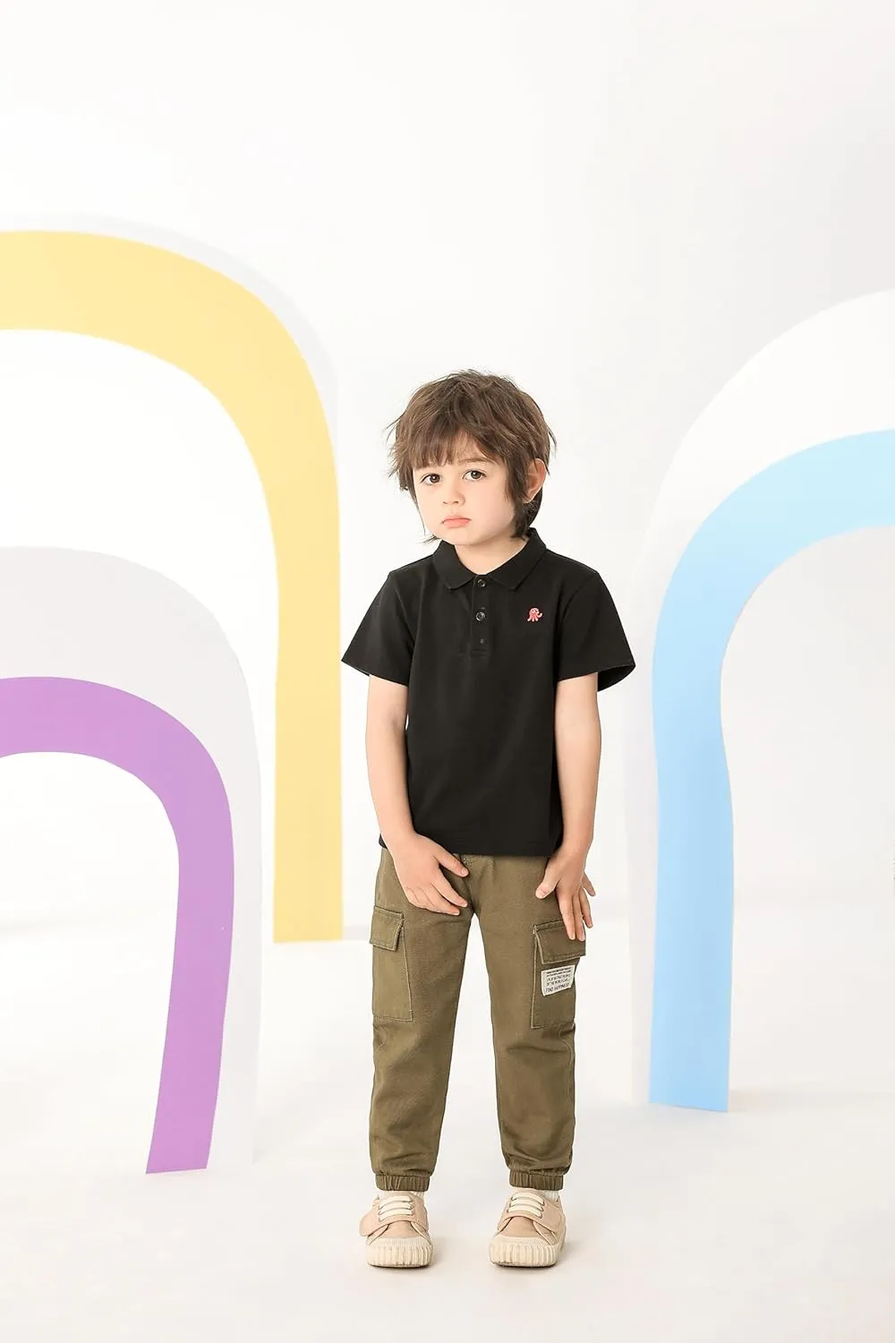 Feidoog Toddler Baby Boys 2/3 Pack Sweatpants Solid Cotton Elastic Waist Trousers Active Jogger Pants