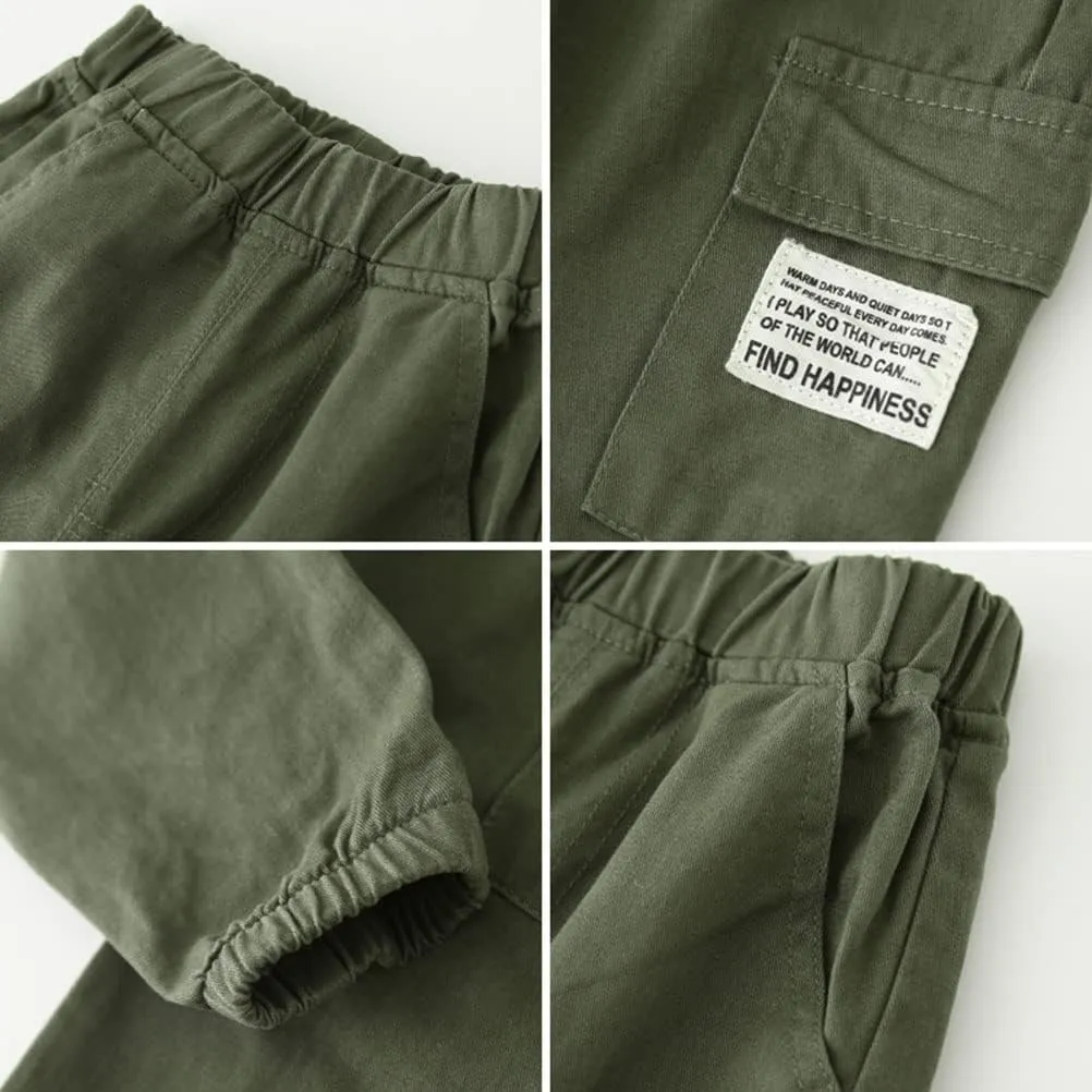 Feidoog Toddler Baby Boys 2/3 Pack Sweatpants Solid Cotton Elastic Waist Trousers Active Jogger Pants