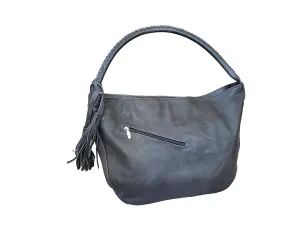 Fgalaze gray leather bag casual shoulder women elegant casual hobo handbag, Sofia