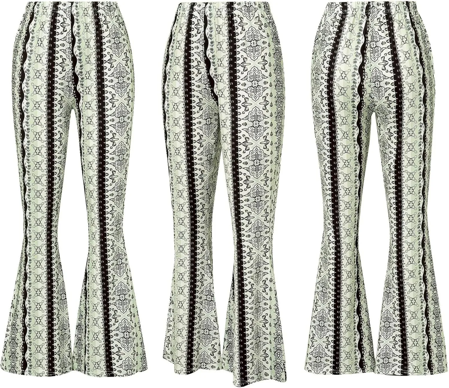 Flare Leggings Yoga Pants Women High Waisted Boho Flare Palazzo Pants Stretch Wide Leg Bell Bottom Yoga Leggings