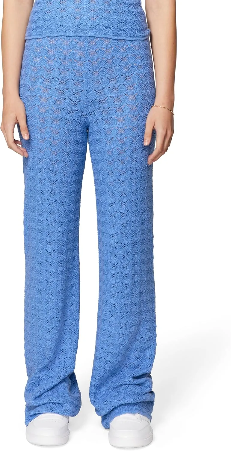 florence by mills Women's Le Pointelle Sweater Lace Wide Leg Pant