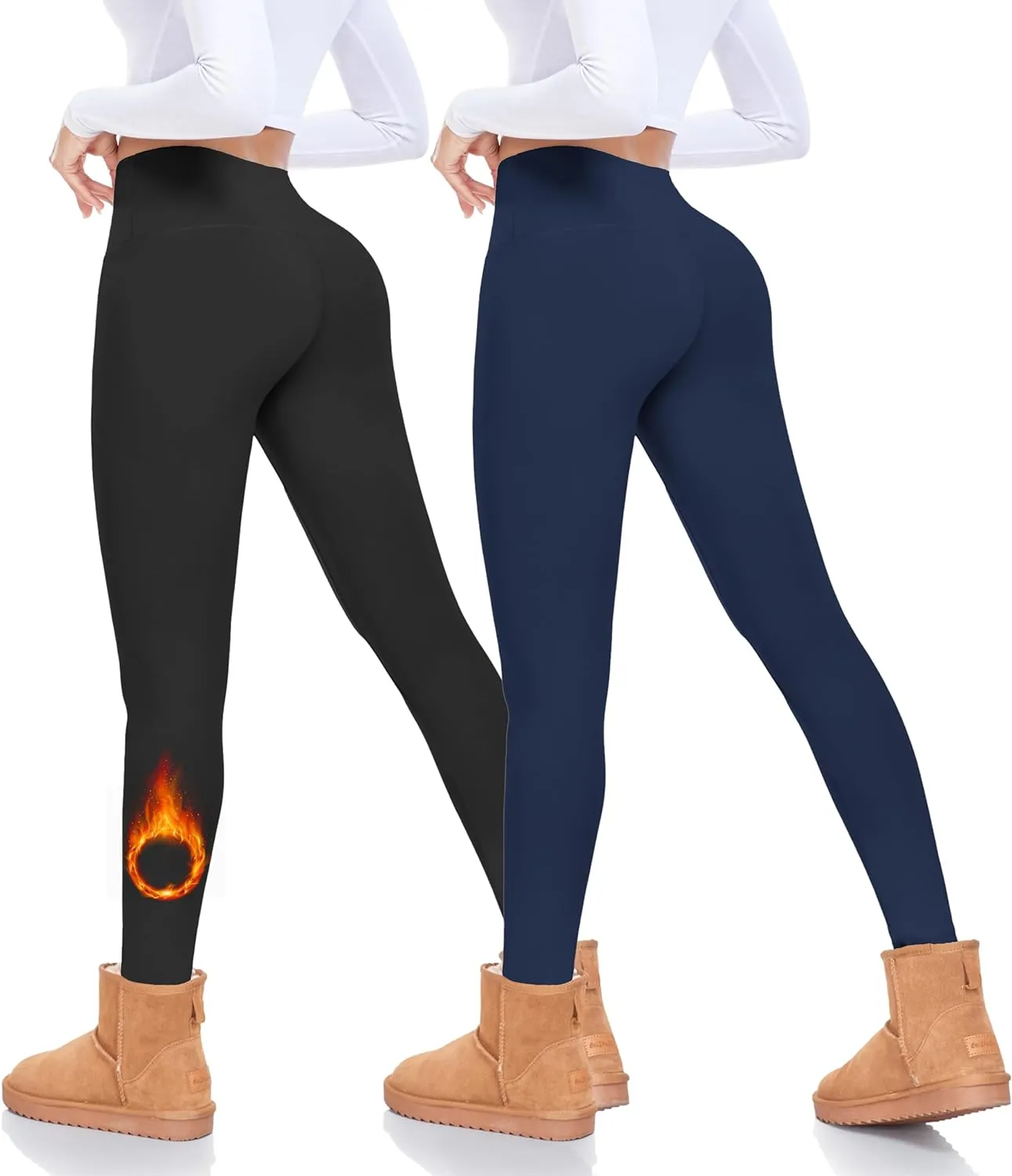 FULLSOFT Fleece Lined Leggings Women Tummy Control High Waisted Workout Winter Warm Soft Yoga Pants