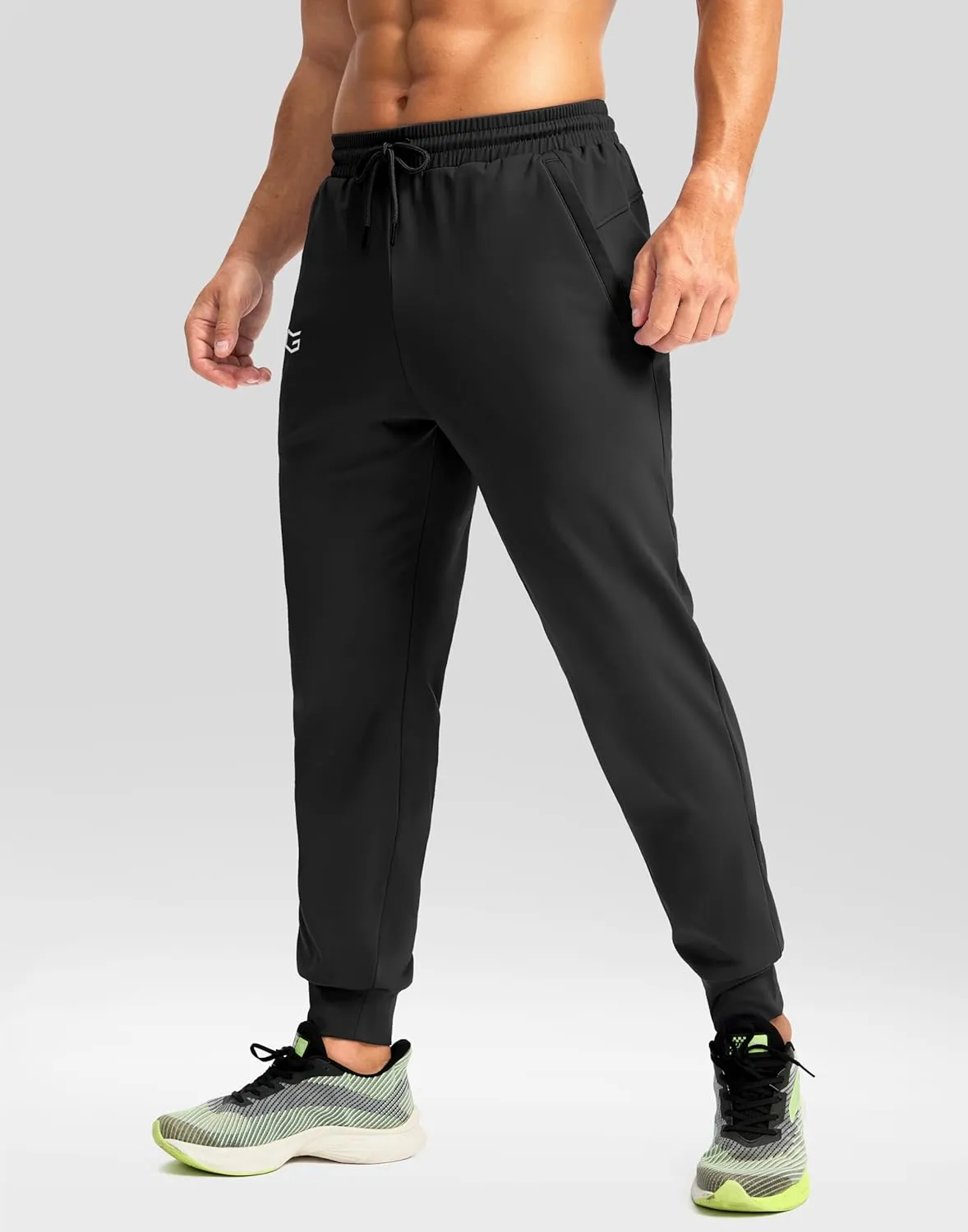 G Gradual Men's Fleece Joggers with Zipper Pockets Winter Warm Pants Water Resistant Athletic Workout Gym Sweatpants for Men