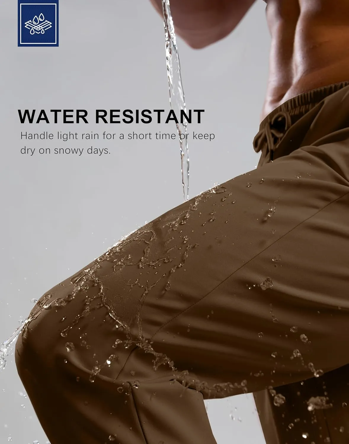 G Gradual Men's Fleece Joggers with Zipper Pockets Winter Warm Pants Water Resistant Athletic Workout Gym Sweatpants for Men