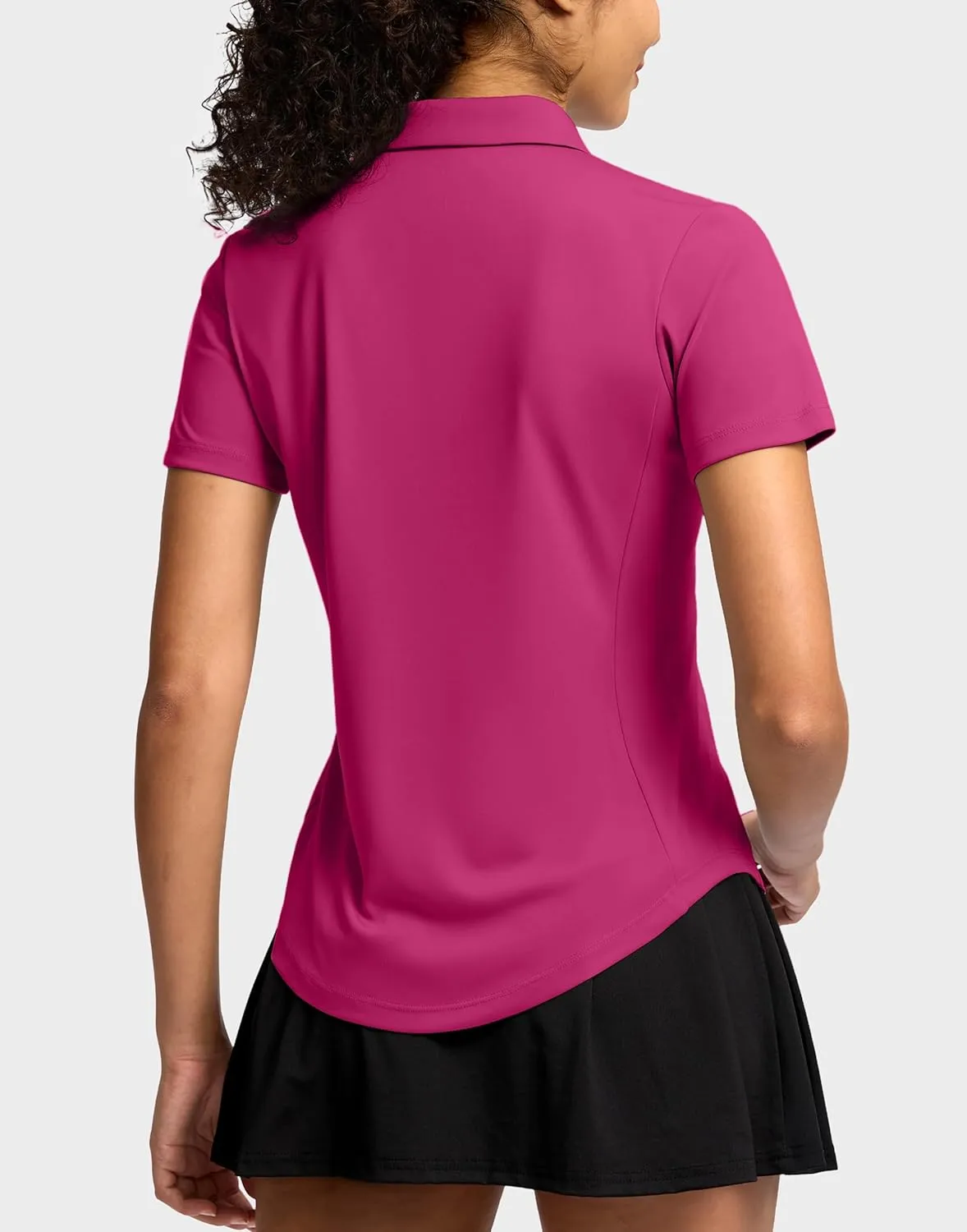 G Gradual Womens Golf Shirt Metal Zip Up Polo Short Sleeve Tennis Work Athletic Collared Top Quick Dry Lightweight