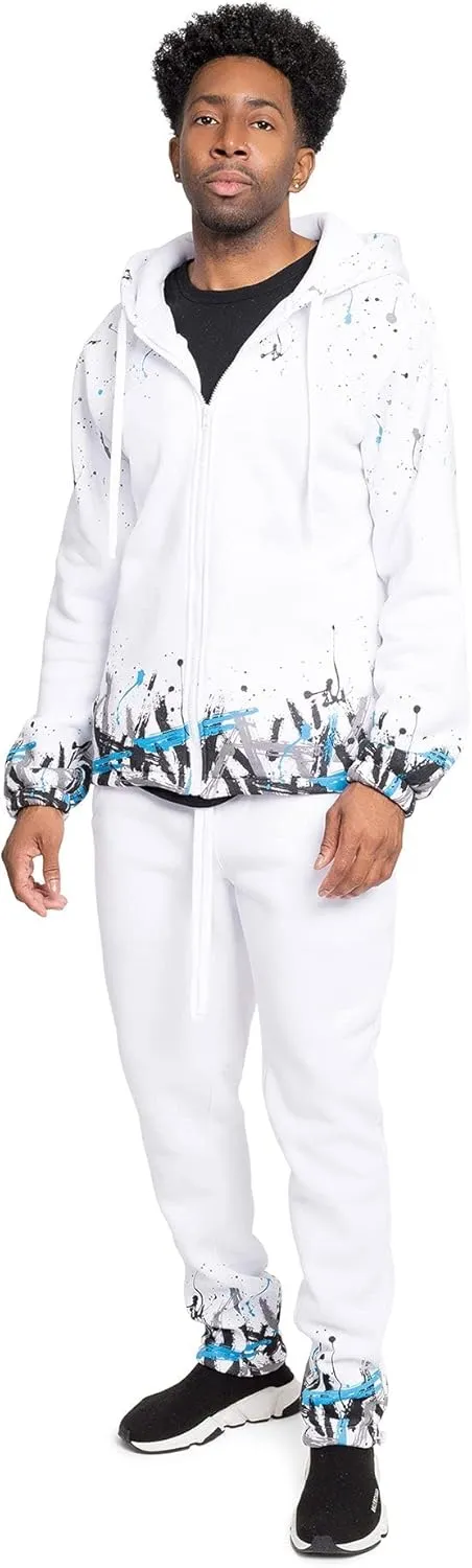 G-Style USA Men's Fleece Tracksuit Set - Zipper Jacket and Sweatpants