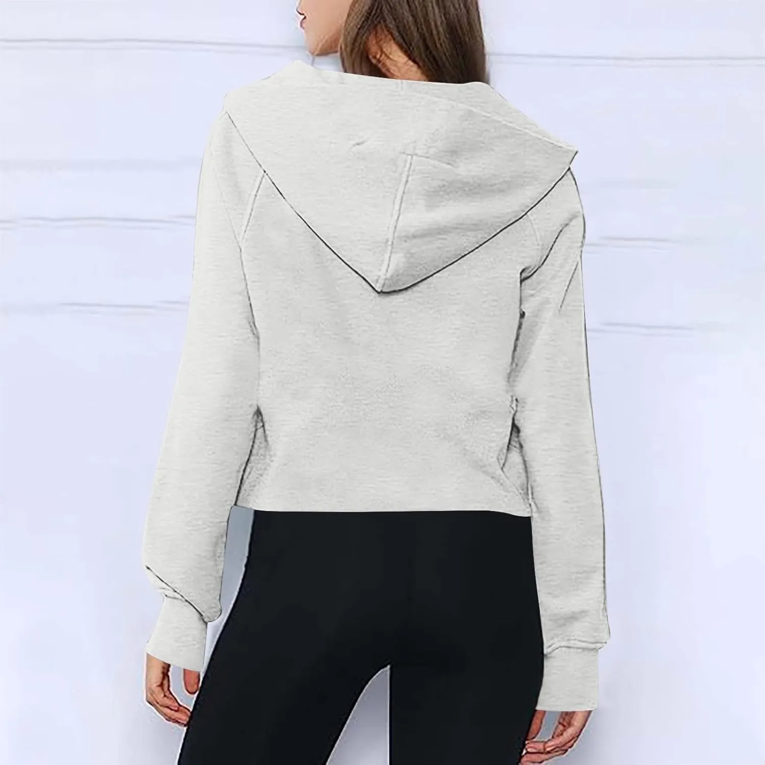 Half Zip Hoodies for Women Fall Fashion 2024 Fleece Oversized Sweatshirt Long Sleeve Cropped Pullover Y2K Clothes