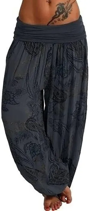 Harem Pants Women Hippie High Waist Boho Petite Length Pants 2024 Plus Size Causal Yoga Flowy Lounge Pajama Joggers