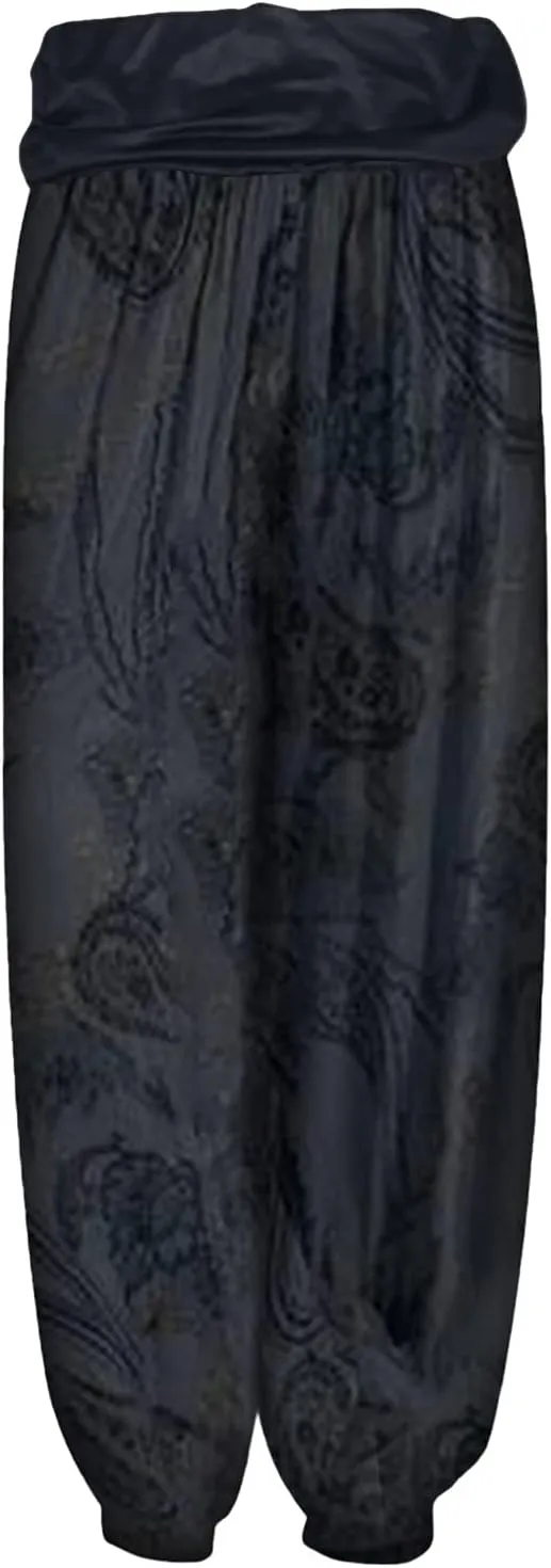 Harem Pants Women Hippie High Waist Boho Petite Length Pants 2024 Plus Size Causal Yoga Flowy Lounge Pajama Joggers