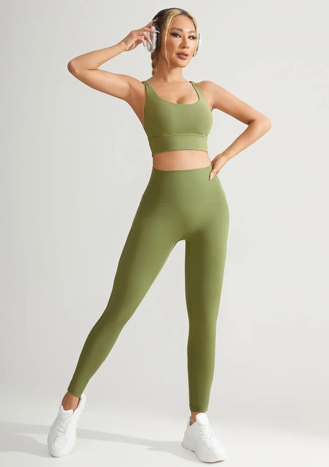 High Waisted 7/8 Leggings with Pockets, No Front Seam Buttery Soft Tummy Control Workout Yoga Pants for Women 25"