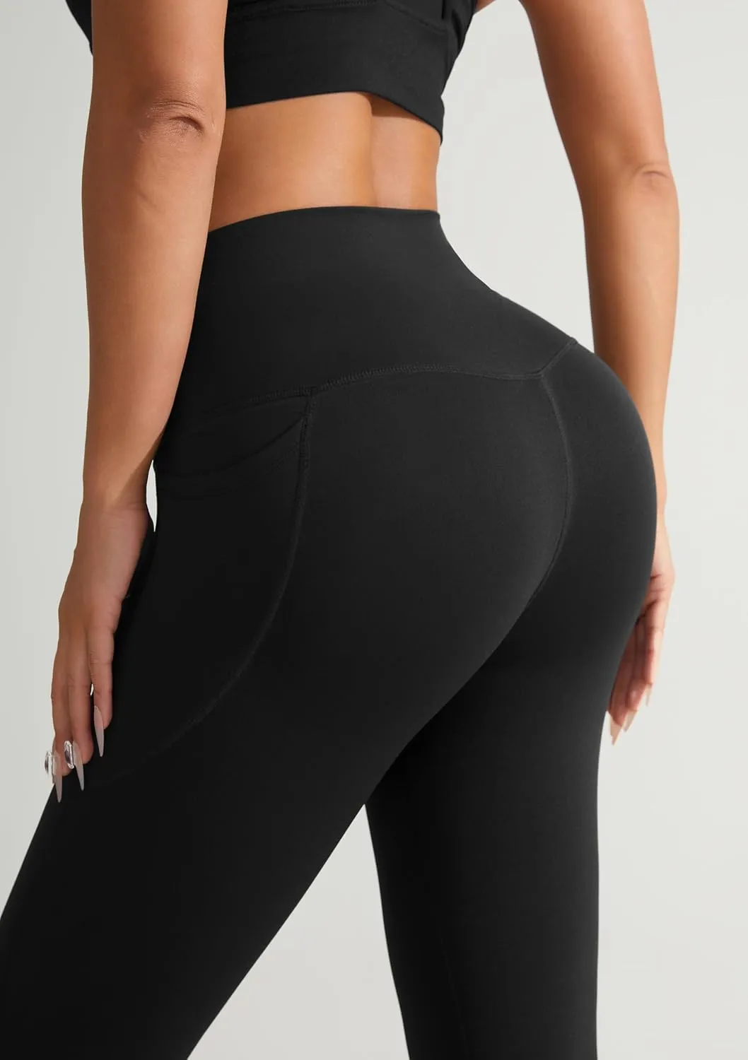 High Waisted 7/8 Leggings with Pockets, No Front Seam Buttery Soft Tummy Control Workout Yoga Pants for Women 25"