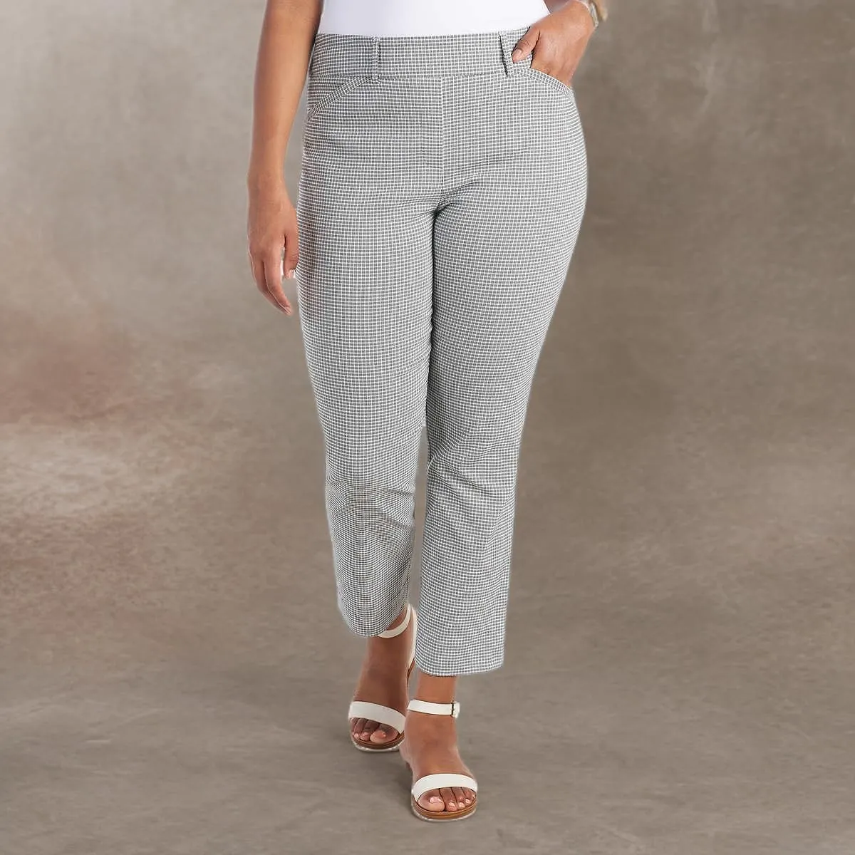 Hilary Radley Women Mid-Rise Stretch Pull-On Ankle Pant