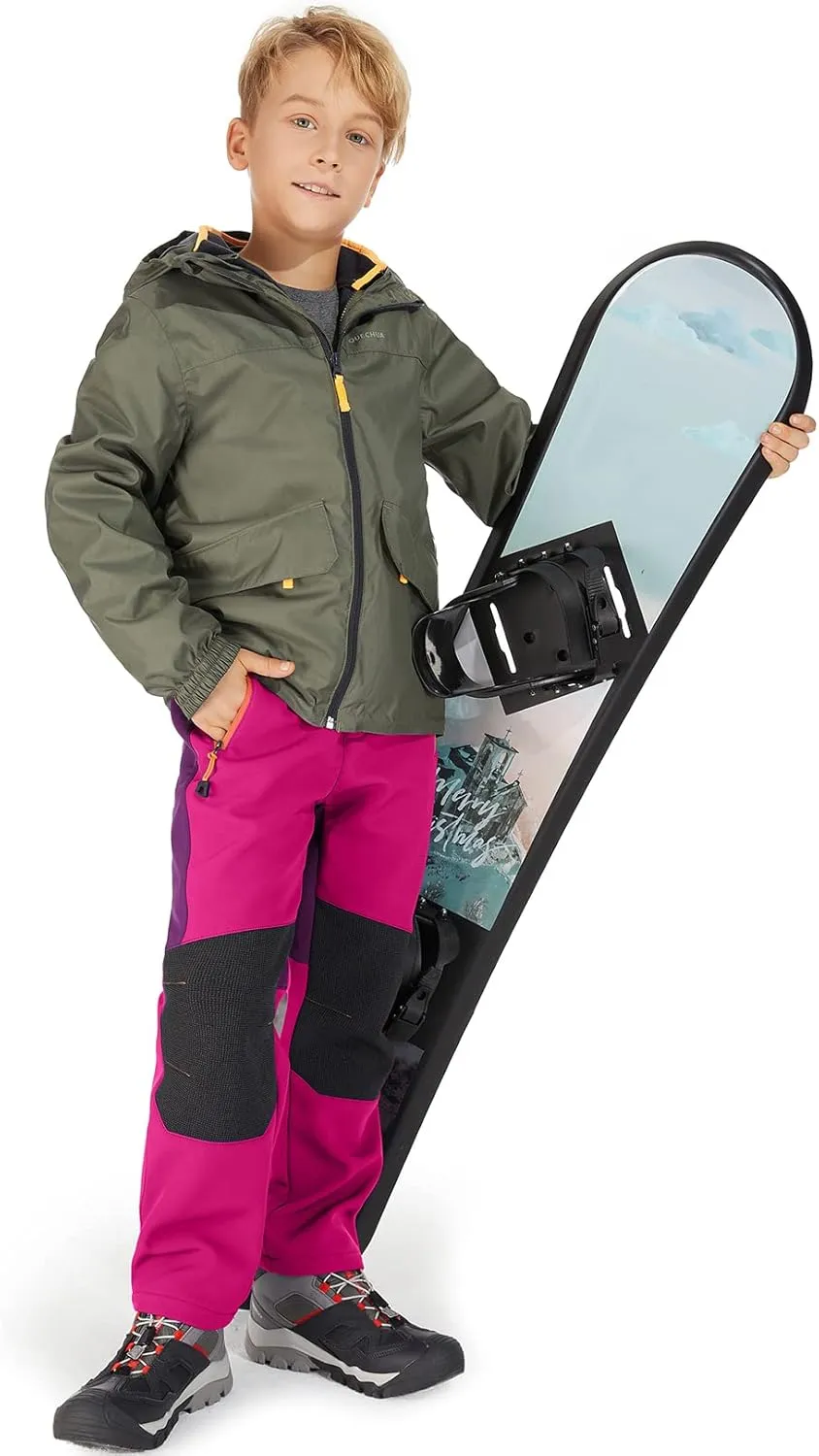 Jessie Kidden Kids Boys Girls Youth Waterproof Hiking Ski Snow Pants Elastic Waist Warm Insulated Pants