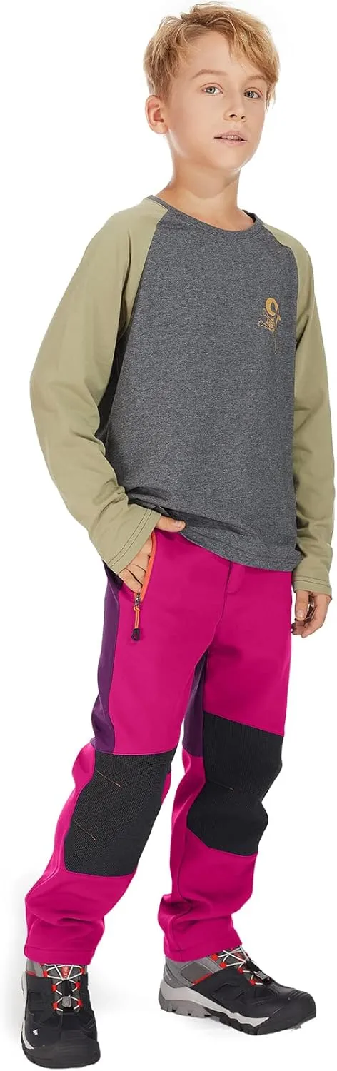 Jessie Kidden Kids Boys Girls Youth Waterproof Hiking Ski Snow Pants Elastic Waist Warm Insulated Pants
