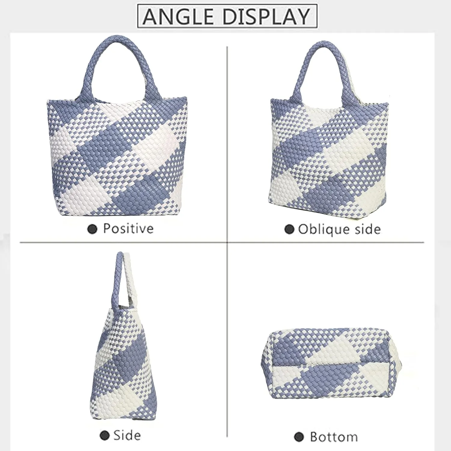 JINMANXUE Fashion Woven Bag Shopper Bag Travel Handbags and Purses Women Tote Bag Large Capacity Shoulder Bags
