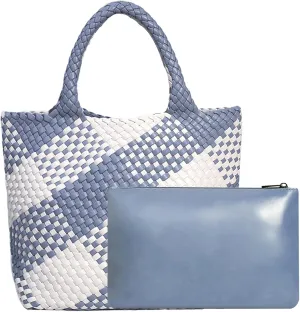 JINMANXUE Fashion Woven Bag Shopper Bag Travel Handbags and Purses Women Tote Bag Large Capacity Shoulder Bags