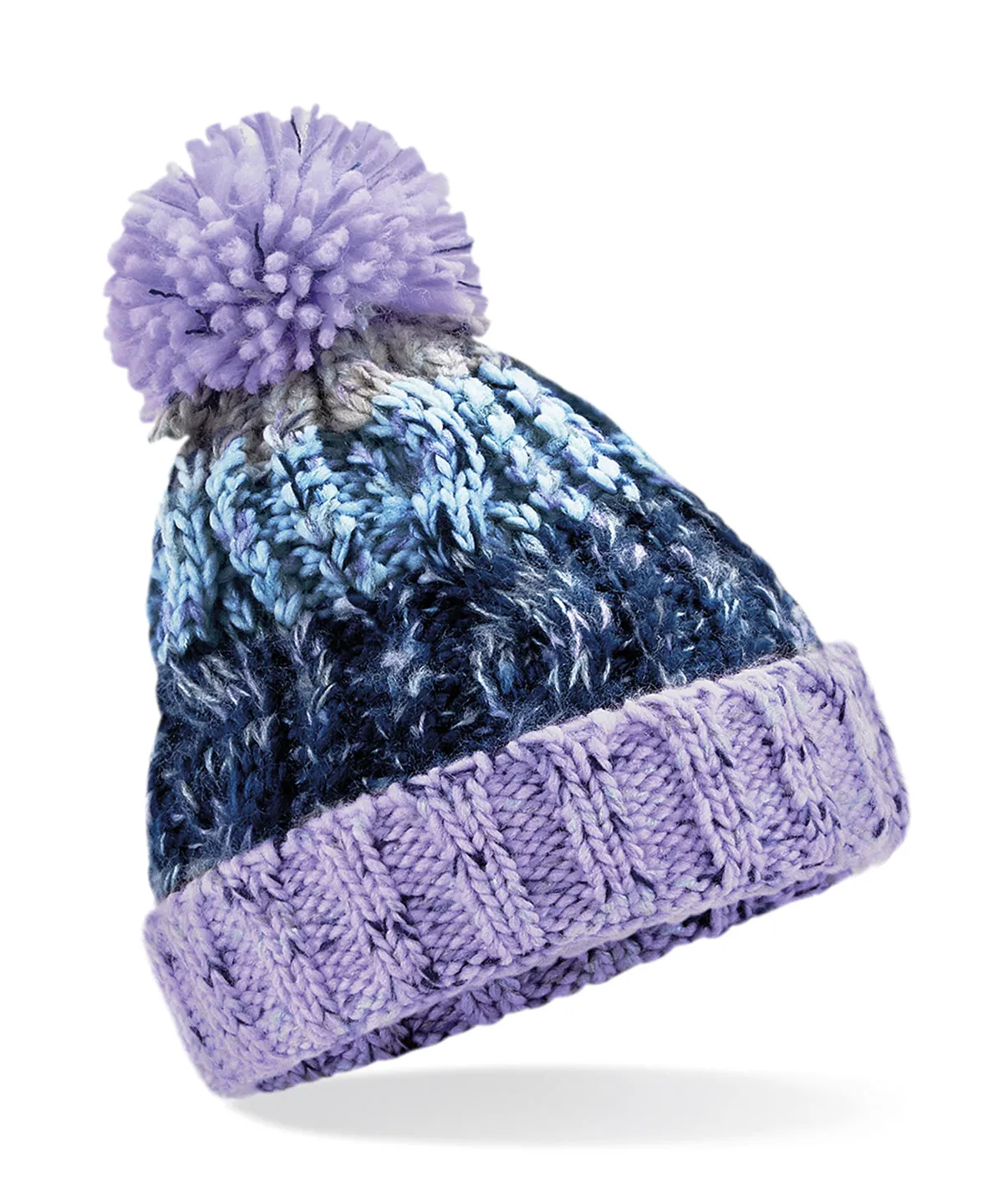 Junior corkscrew pom pom beanie | Lavender Fizz
