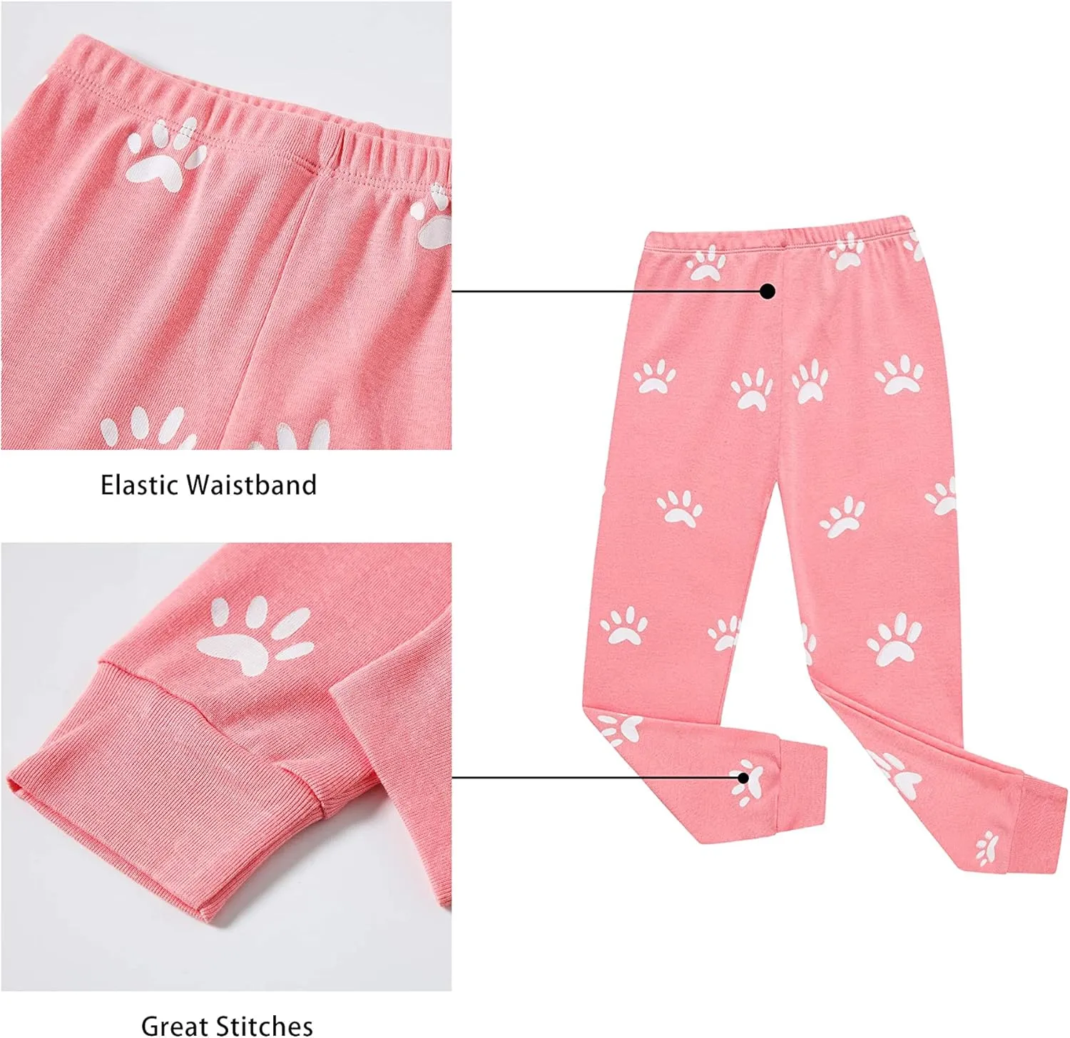 KikizYe Little Big Girls Pajamas Set Long Sleeve PJs 100% Cotton Pyjamas