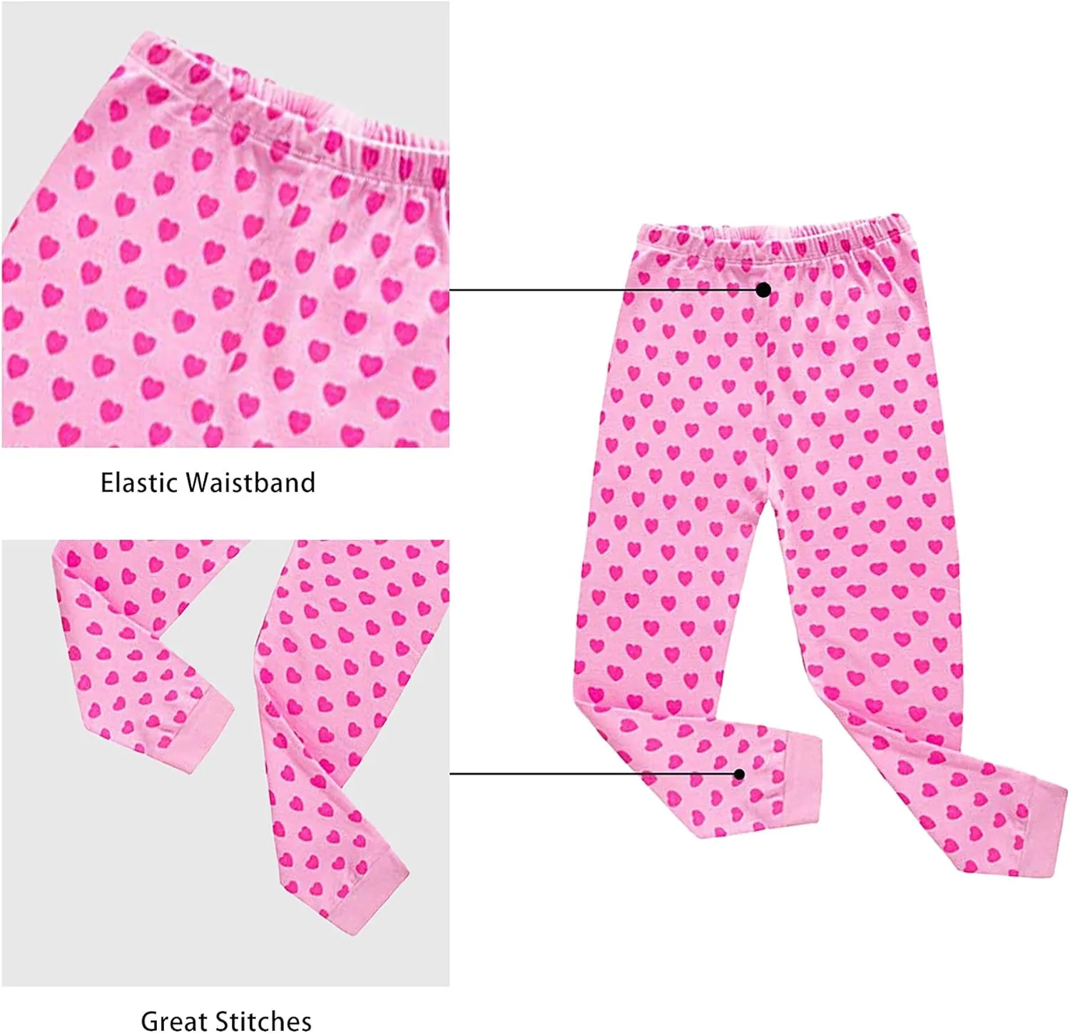 KikizYe Little Big Girls Pajamas Set Long Sleeve PJs 100% Cotton Pyjamas