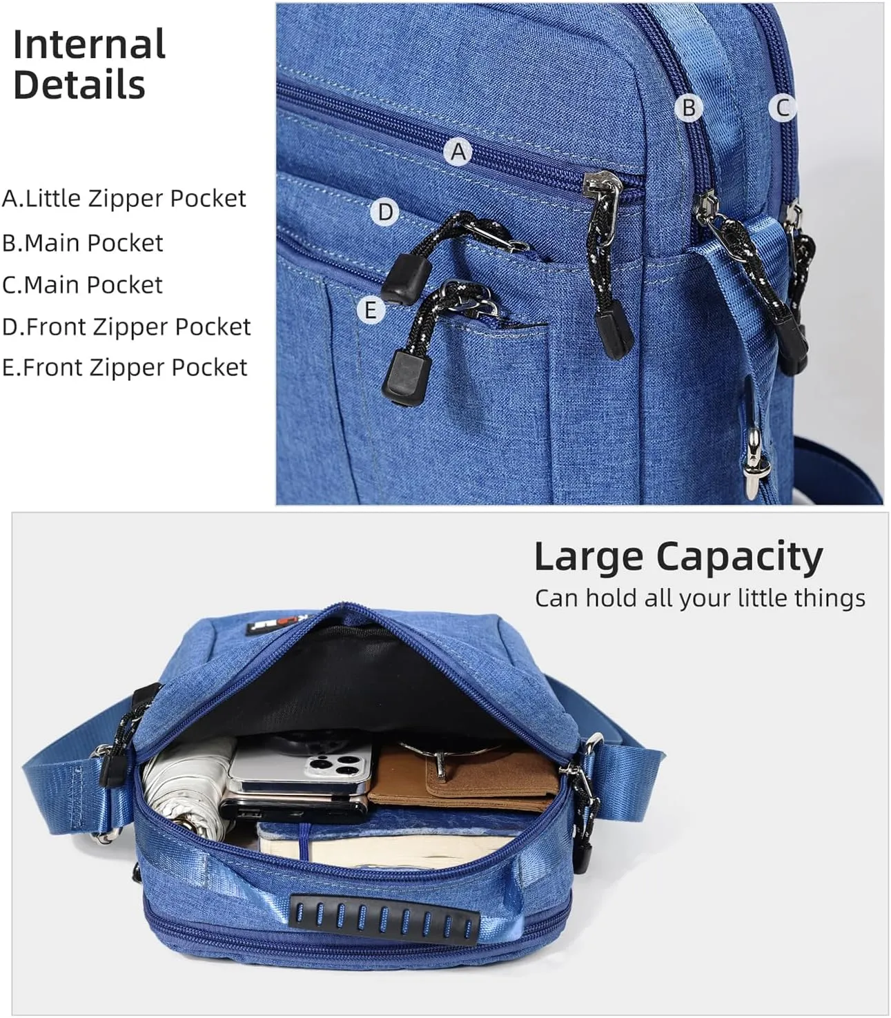 KL928 Men's Messenger Bag - Crossbody Shoulder Bags Travel Bag Man Purse Casual Sling Pack for Work Business