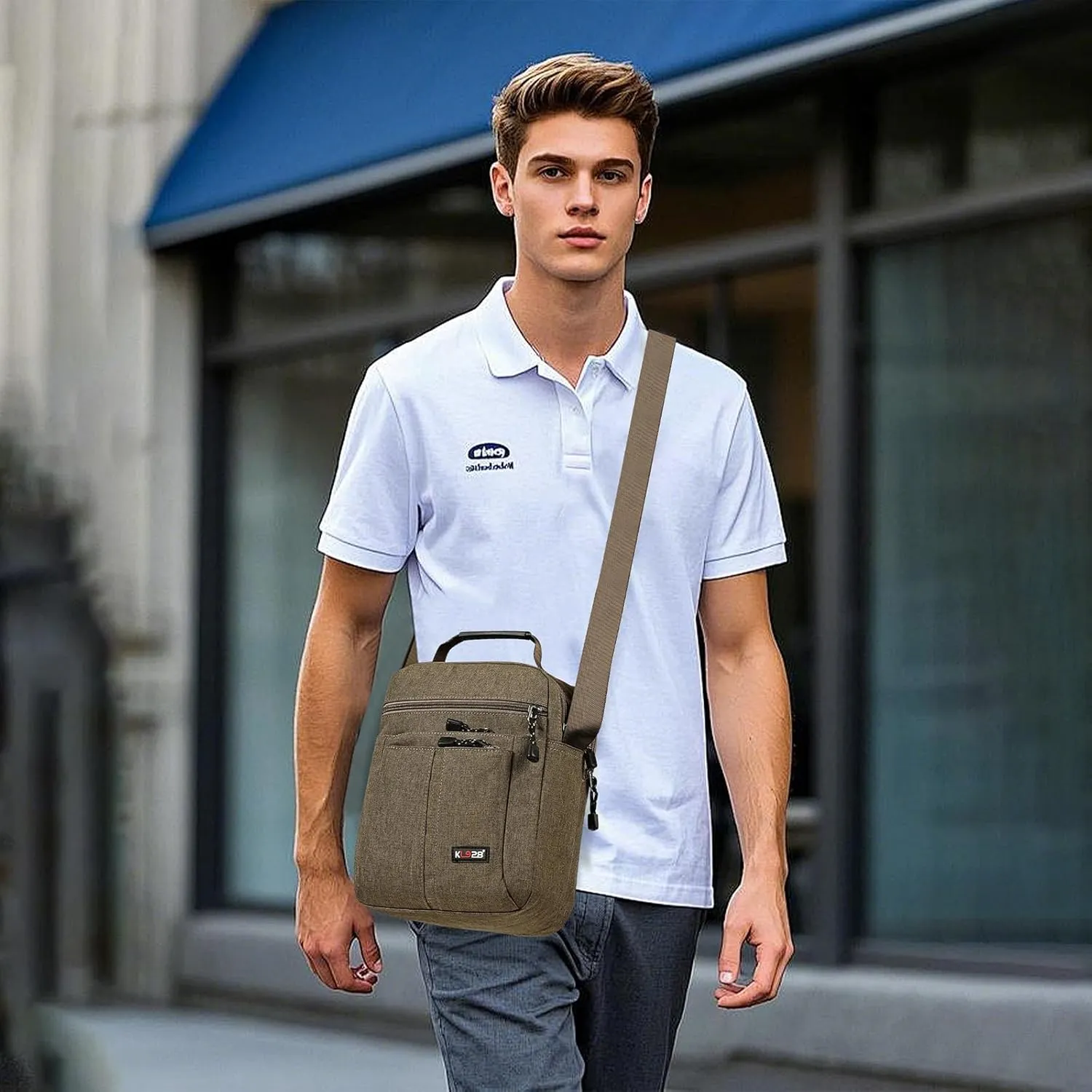 KL928 Men's Messenger Bag - Crossbody Shoulder Bags Travel Bag Man Purse Casual Sling Pack for Work Business