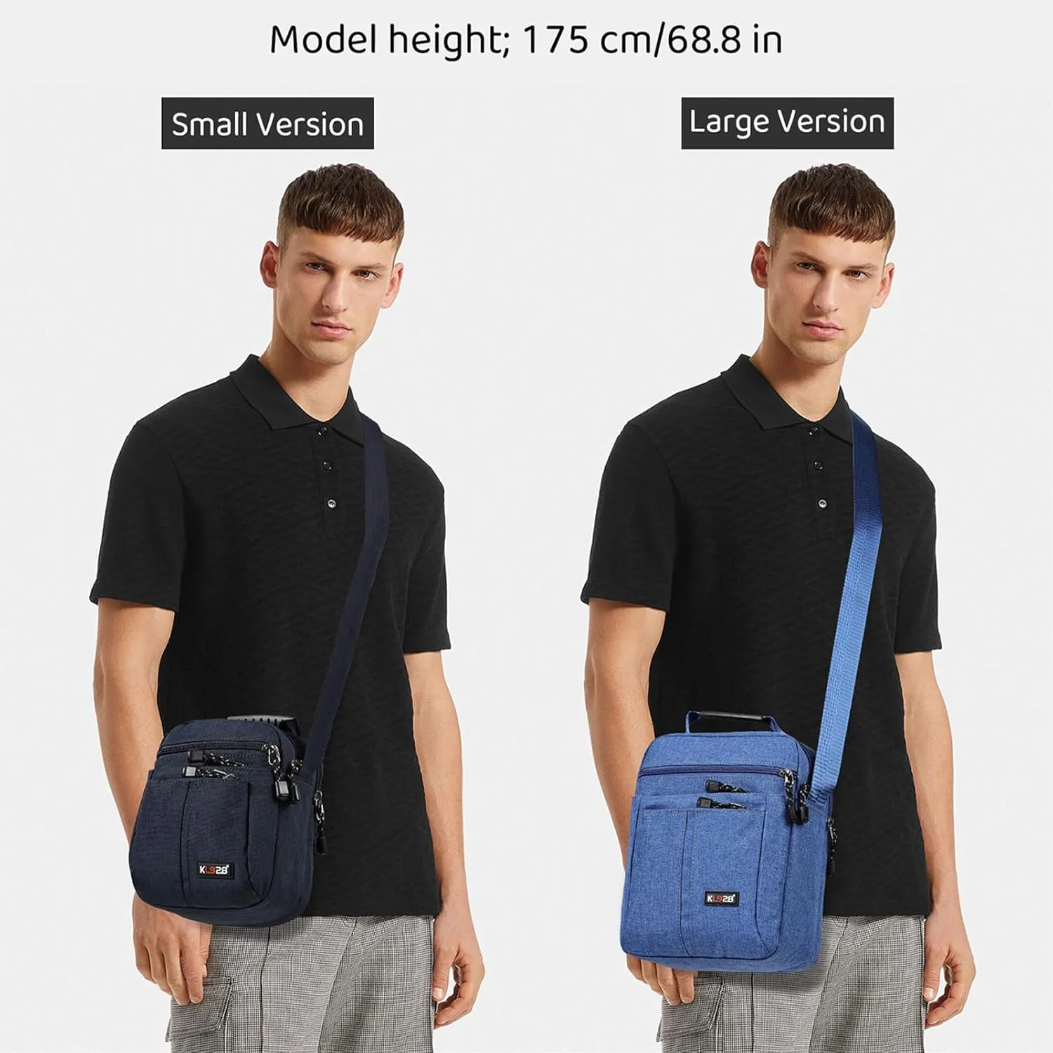 KL928 Men's Messenger Bag - Crossbody Shoulder Bags Travel Bag Man Purse Casual Sling Pack for Work Business