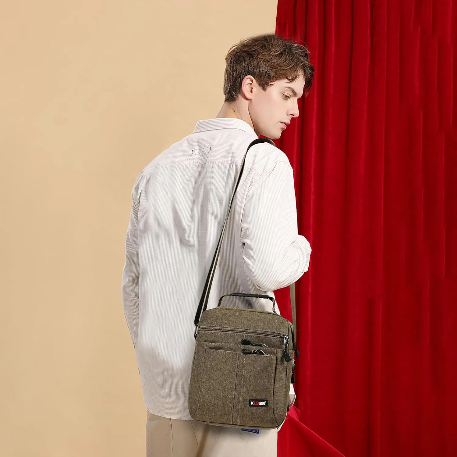 KL928 Men's Messenger Bag - Crossbody Shoulder Bags Travel Bag Man Purse Casual Sling Pack for Work Business