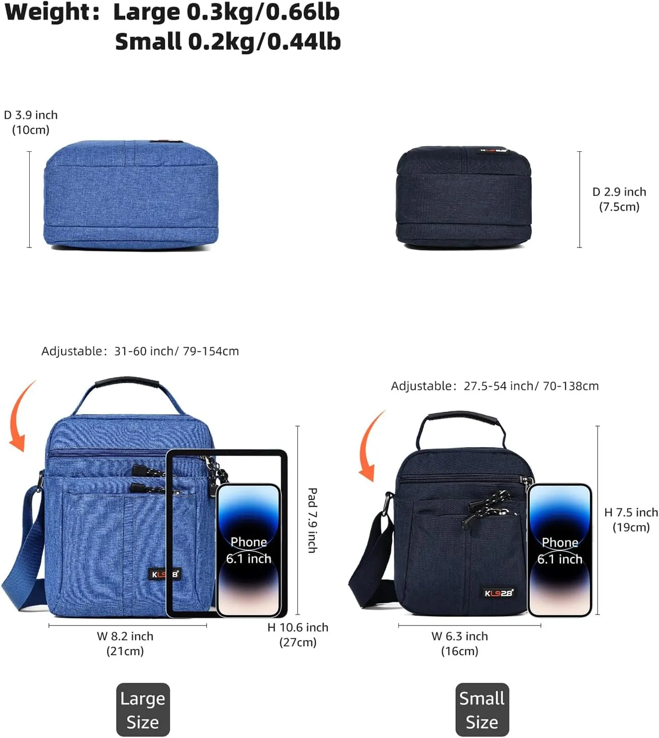 KL928 Men's Messenger Bag - Crossbody Shoulder Bags Travel Bag Man Purse Casual Sling Pack for Work Business