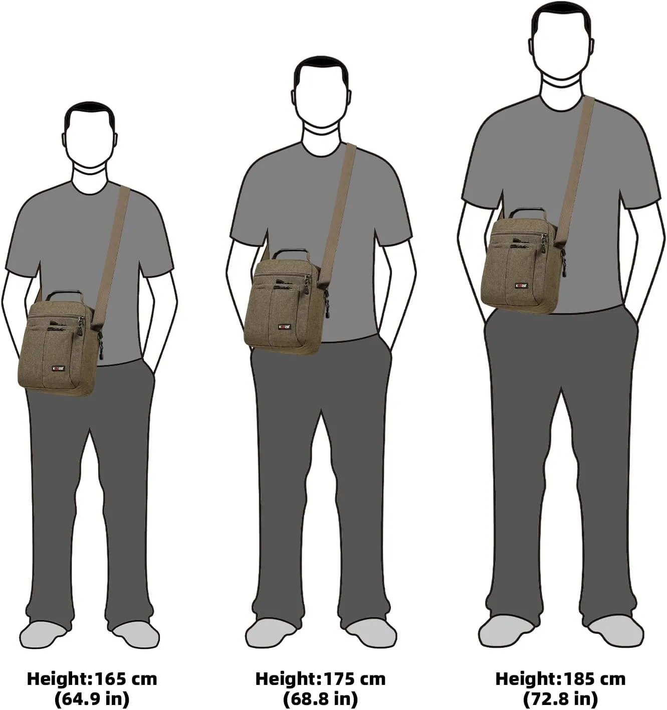 KL928 Men's Messenger Bag - Crossbody Shoulder Bags Travel Bag Man Purse Casual Sling Pack for Work Business
