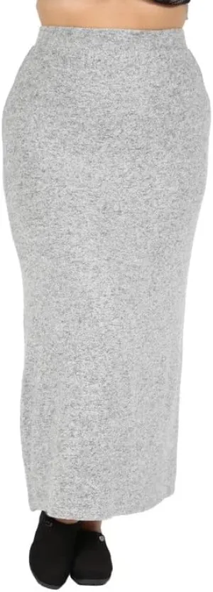 LA CERA Women's Solid Jersey Maxi Skirt, Elastic Waist, 80% Rayon, 15% Polyester, 5% Spandex, Machine Washable