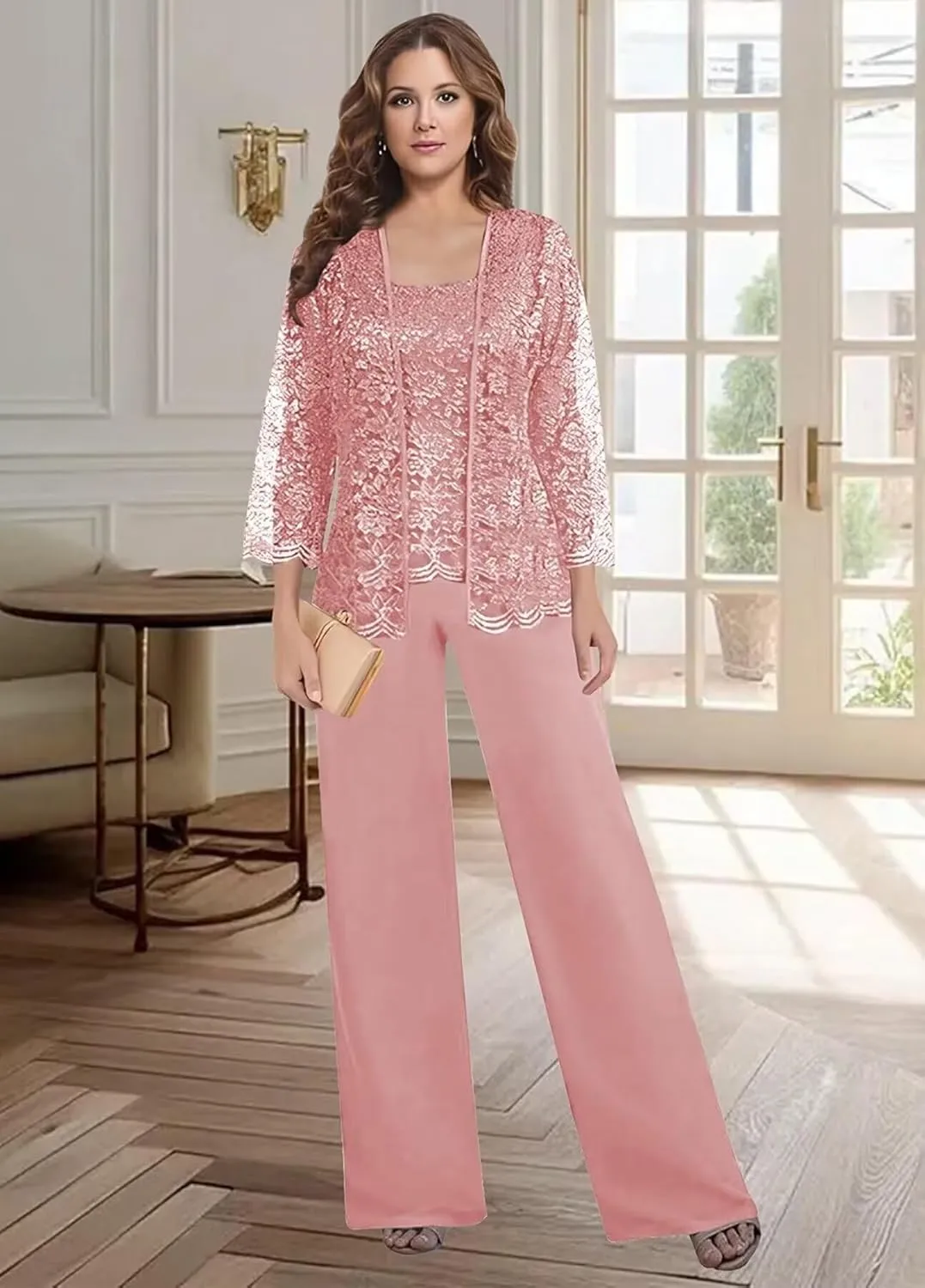 Lace Mother of The Bride Pant Suits for Women Dressy Women's Jumpsuit Formal Outfit