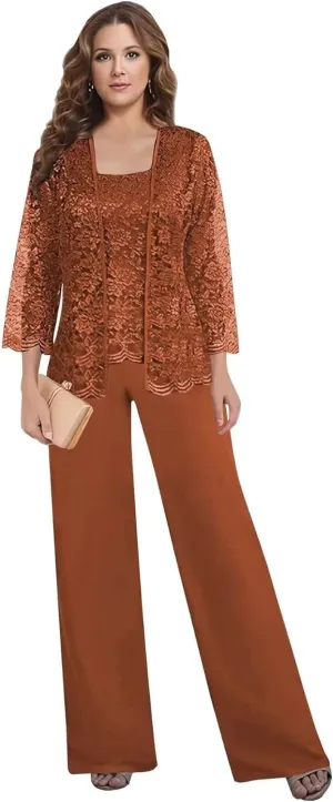 Lace Mother of The Bride Pant Suits for Women Dressy Women's Jumpsuit Formal Outfit