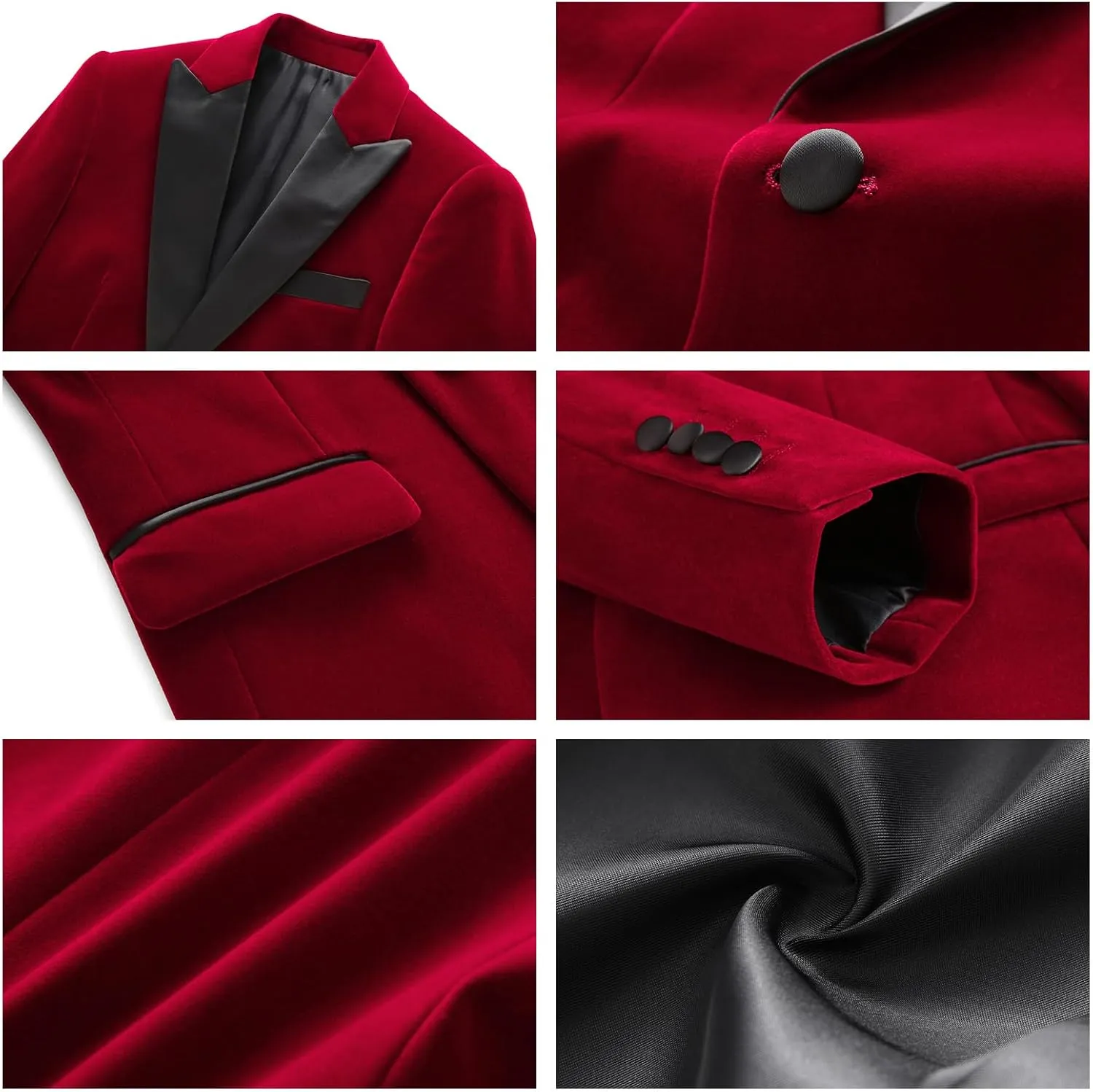 Lamgool Boys Velvet Suit Slim Fit 4 Piece Tuxedo Set with Blazer Jacket Dress Shirt Pant Bow Tie Kids Wedding Formal Outfit