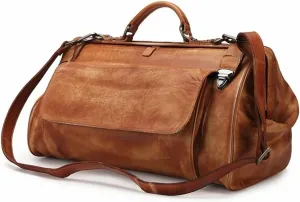 Leather Travel Bag With Metal Buckle Men Fashion Travel Handbags Anti Theft Bag