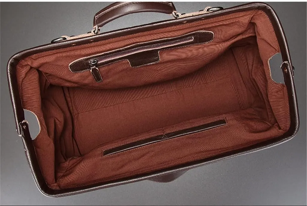 Leather Travel Bag With Metal Buckle Men Fashion Travel Handbags Anti Theft Bag