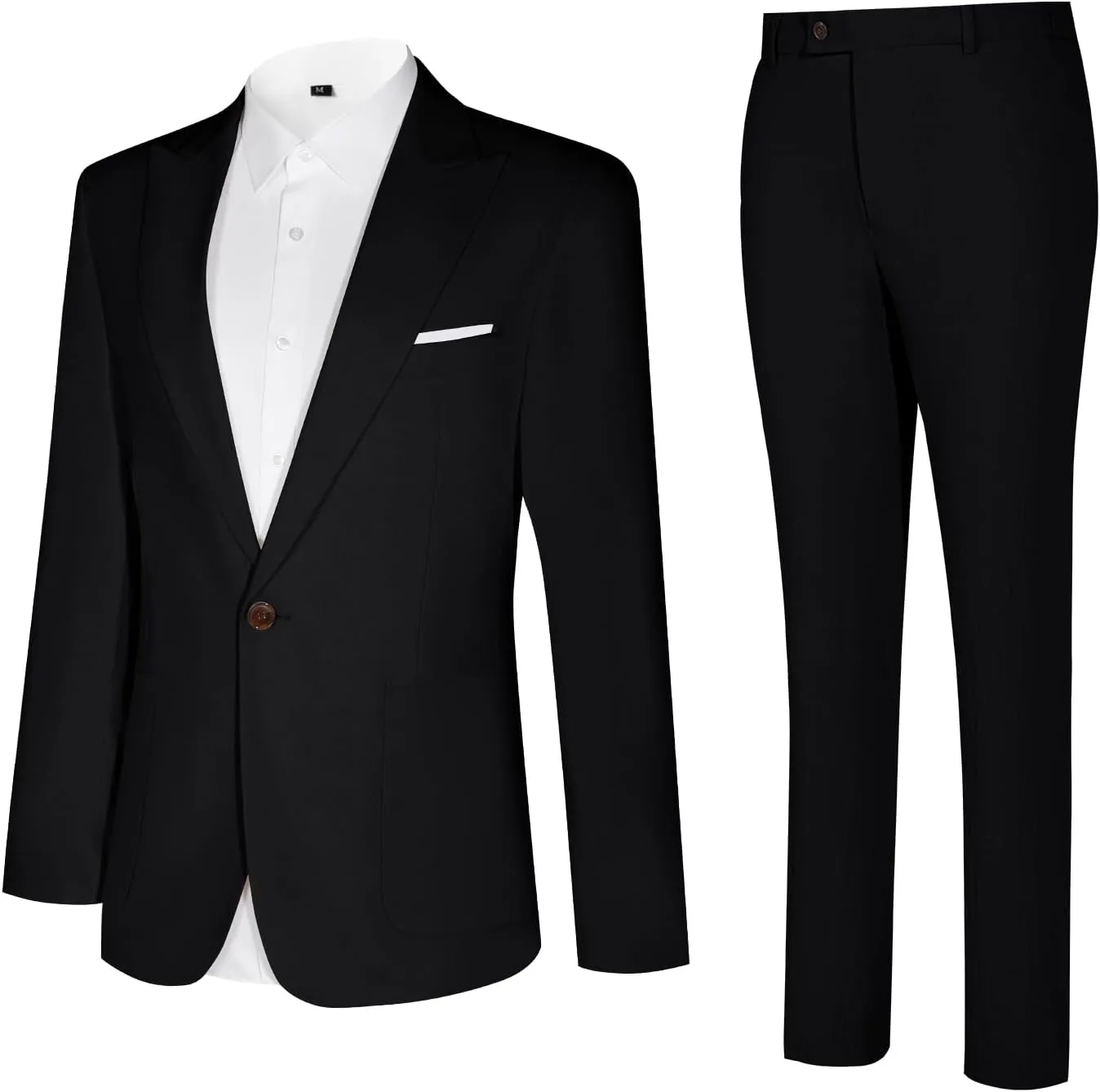 Linen Men Suit Set Casual Tuxedo 2 Piece Regular Fit Blazer One Button Solid Jacket and Pants for Prom Wedding Party